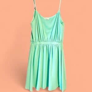 Everly Mint Green A-Line Flowy Mini Dress–Size Small Elastic Waist, Lined, Chic